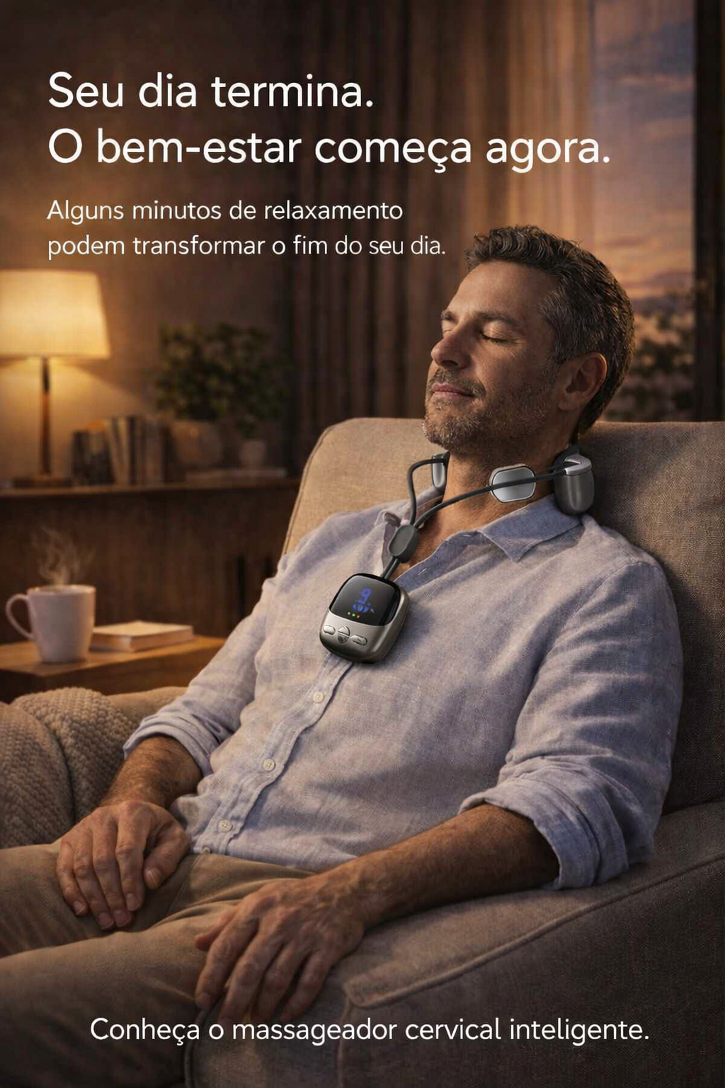 Massageador de Pescoço Portátil: Alívio de Tensões, Compressão Quente e Estimulação Muscular – Conforto Relaxante Onde Você Estiver
