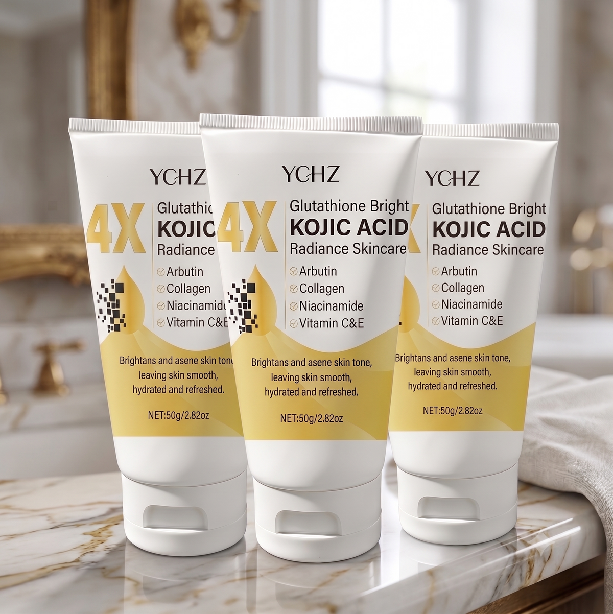 Creme Facial de Ácido Kójico YCHZ: Uniformização do Tom, Eliminação de Manchas e Controle de Oleosidade – Tratamento Clareador e Hidratante para o Dia e Noite