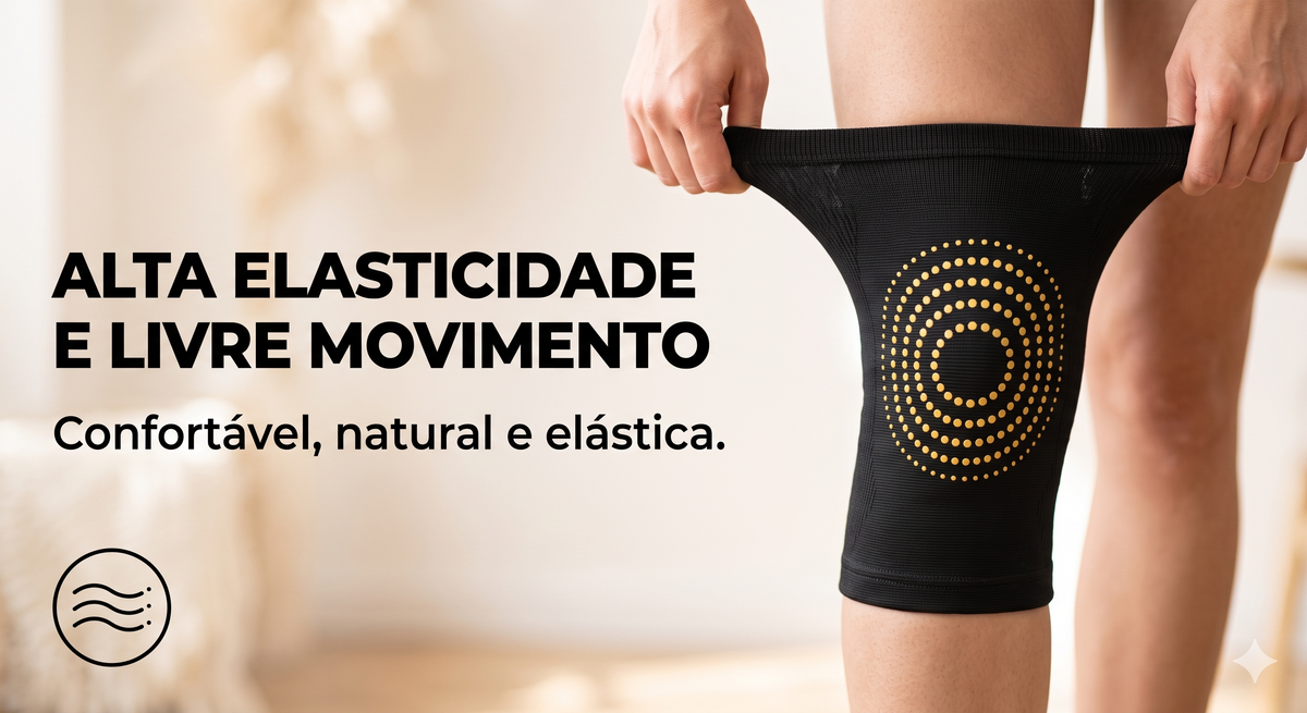 Joelheira Autoaquecível com Artemísia | Compressão para Joelho | Suporte Térmico Respirável | Uso Diário e Esportivo