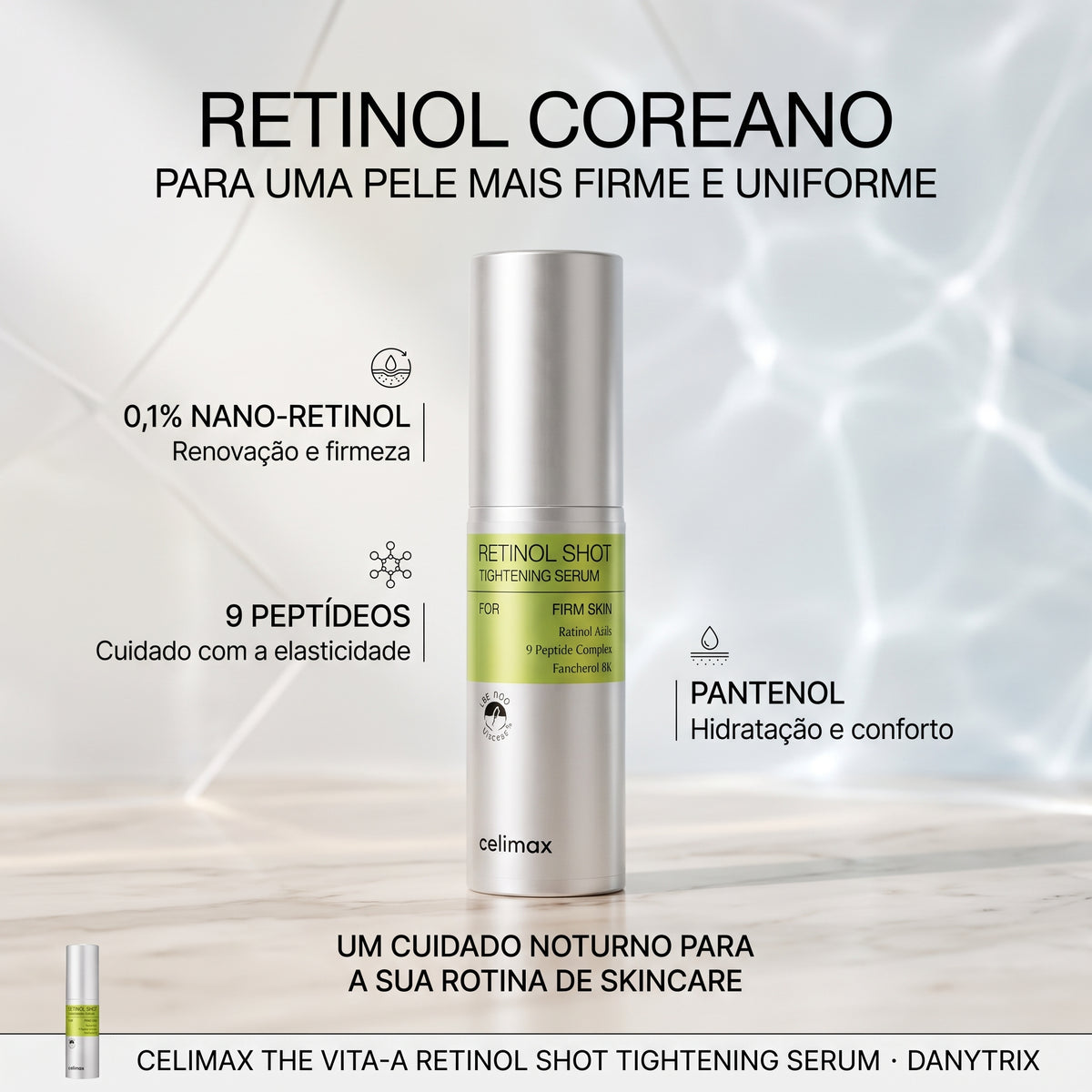Sérum Anti-Idade Skincare Coreano com Retinol – Celimax Vita-A Retinol Shot Firmeza e Redução de Linhas 30ml