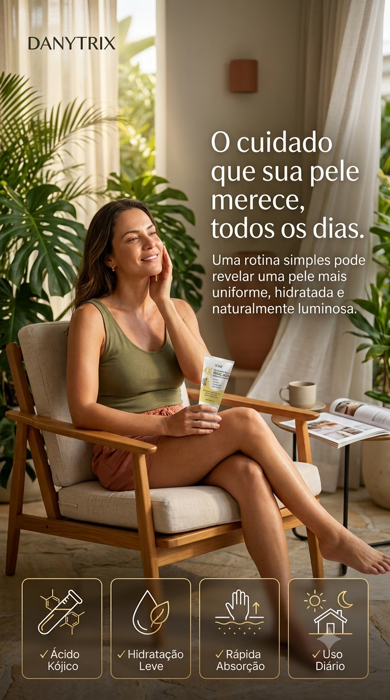 Creme Facial de Ácido Kójico YCHZ: Uniformização do Tom, Eliminação de Manchas e Controle de Oleosidade – Tratamento Clareador e Hidratante para o Dia e Noite