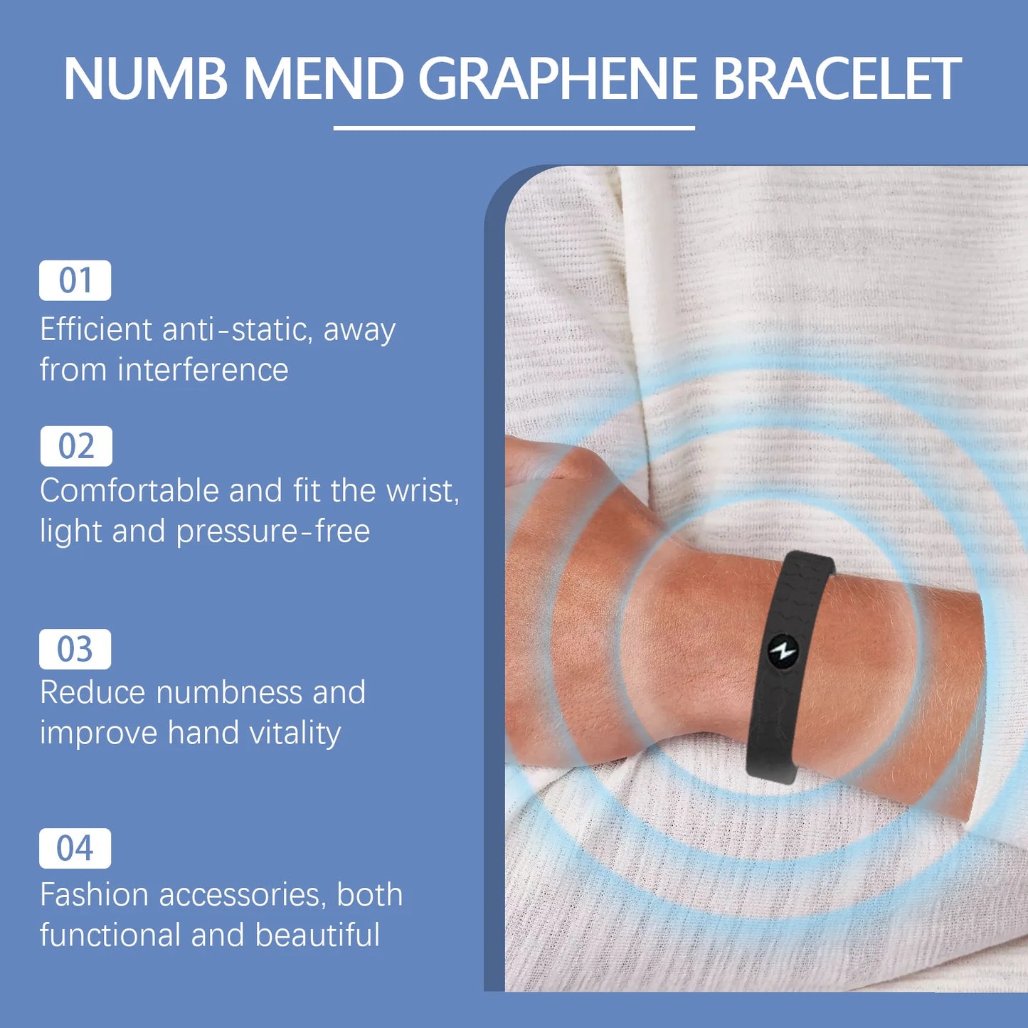 Pulseira de Terapia Energética South Moon: Alívio para Artrite, Dormência e Fadiga – Conforto Anatômico e Estímulo à Circulação