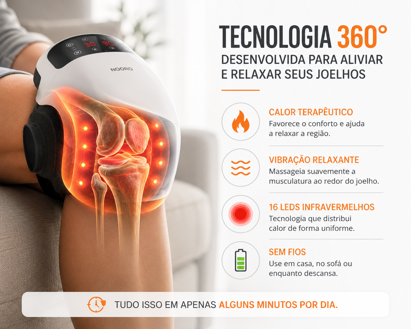 MASSAGEADOR DE JOELHO INFRATHERM 4 EM 1