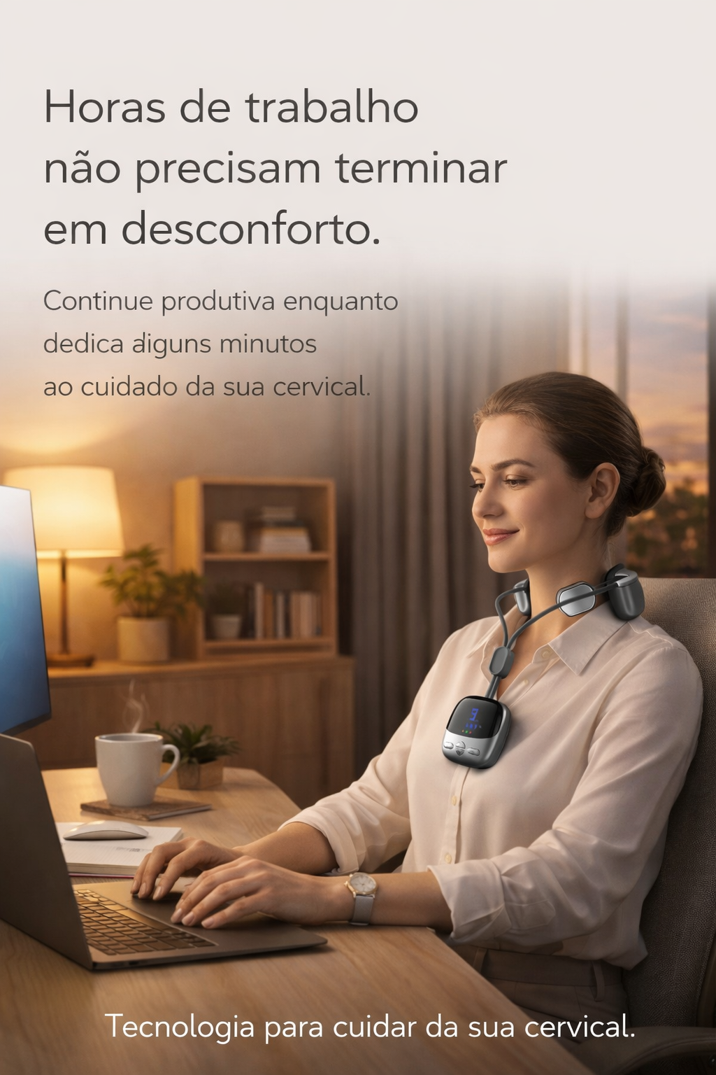 Massageador de Pescoço Portátil: Alívio de Tensões, Compressão Quente e Estimulação Muscular – Conforto Relaxante Onde Você Estiver