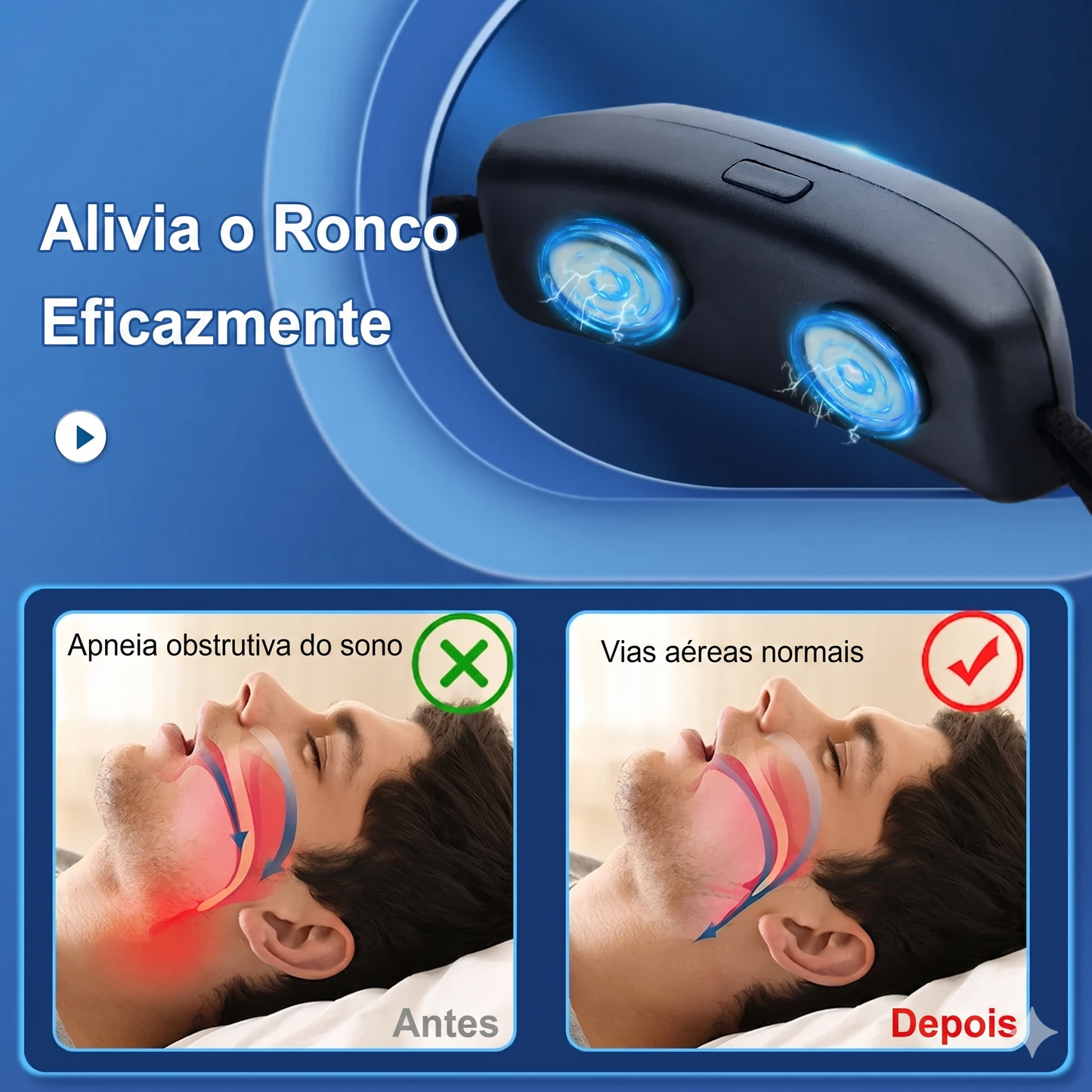Dispositivo Inteligente Antirronco EMS: Tecnologia de Pulso para um Sono Profundo, Silencioso e Restaurador – Conforto e Tecnologia para Você e Sua Família