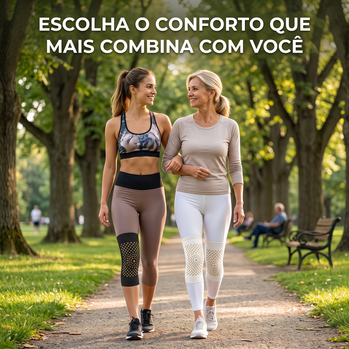Joelheira Autoaquecível com Artemísia | Compressão para Joelho | Suporte Térmico Respirável | Uso Diário e Esportivo