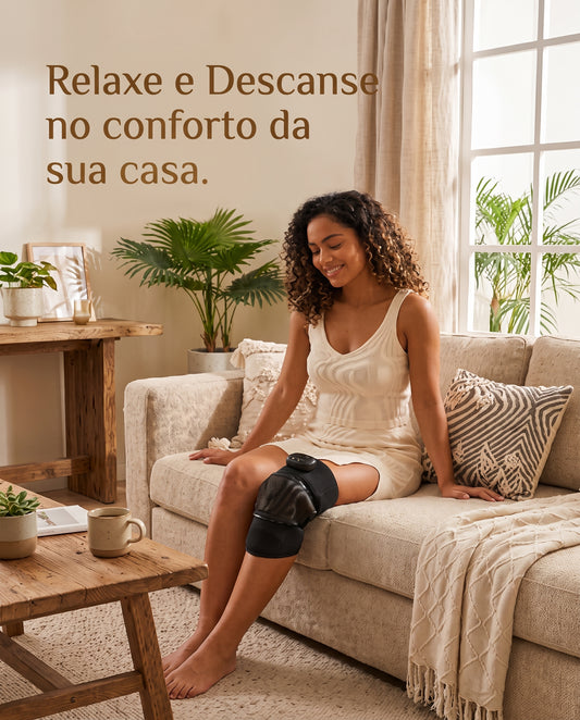 Joelheira Térmica com Massageador Elétrico Mosa Comfort Knee 5V – Conforto, Aquecimento e Relaxamento