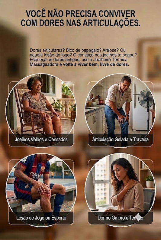 Joelheira Térmica Com Massageador Elétrico Mosa Comfort Knee 5V
