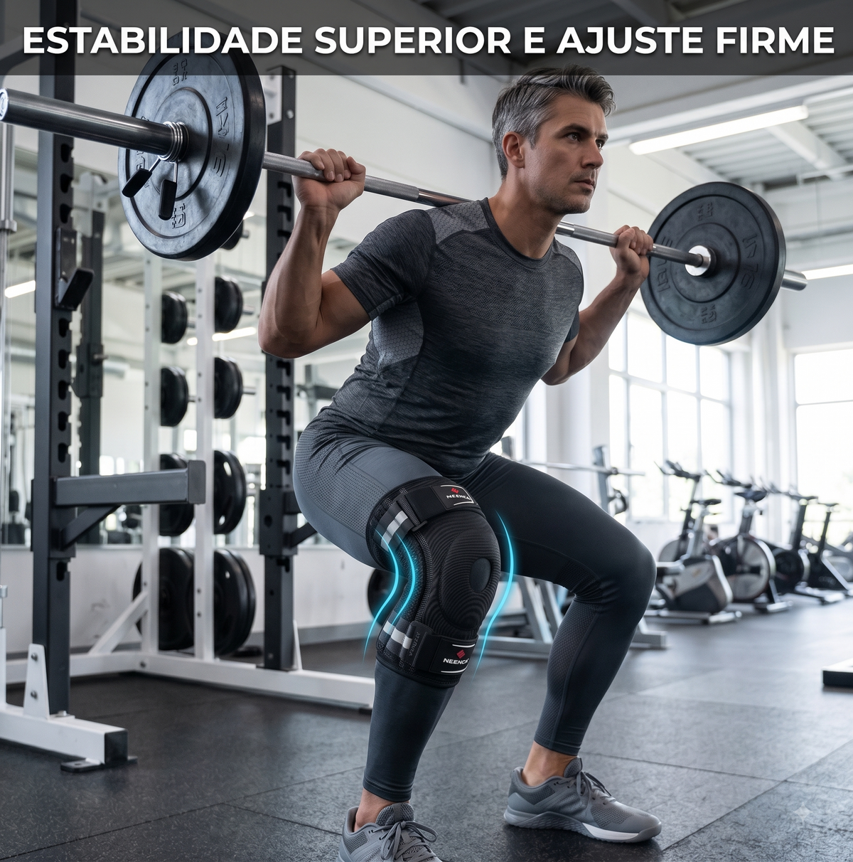 Joelheira Esportiva de Alta Performance NEENCA – Máxima Estabilidade, Ajuste Firme e Liberdade de Movimento