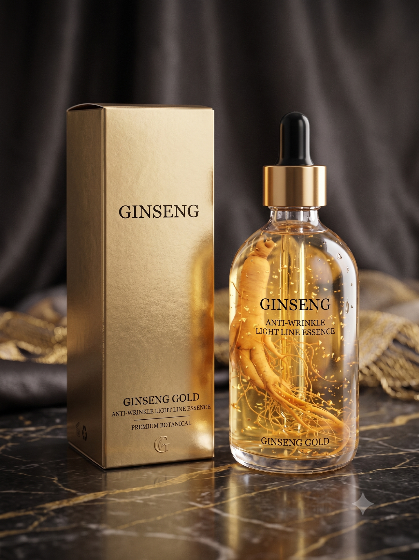 Sérum Facial 24K com Ouro Cosmético, Ácido Hialurônico e Niacinamida | Hidratação, Luminosidade e Firmeza – 100ml