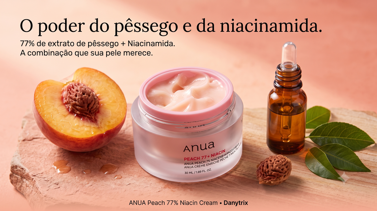 ANUA Peach 77% Niacin Enriched Cream 50ml – Creme Facial Hidratante e Iluminador
Com extrato de pêssego e niacinamida para uma pele hidratada, macia e naturalmente luminosa.