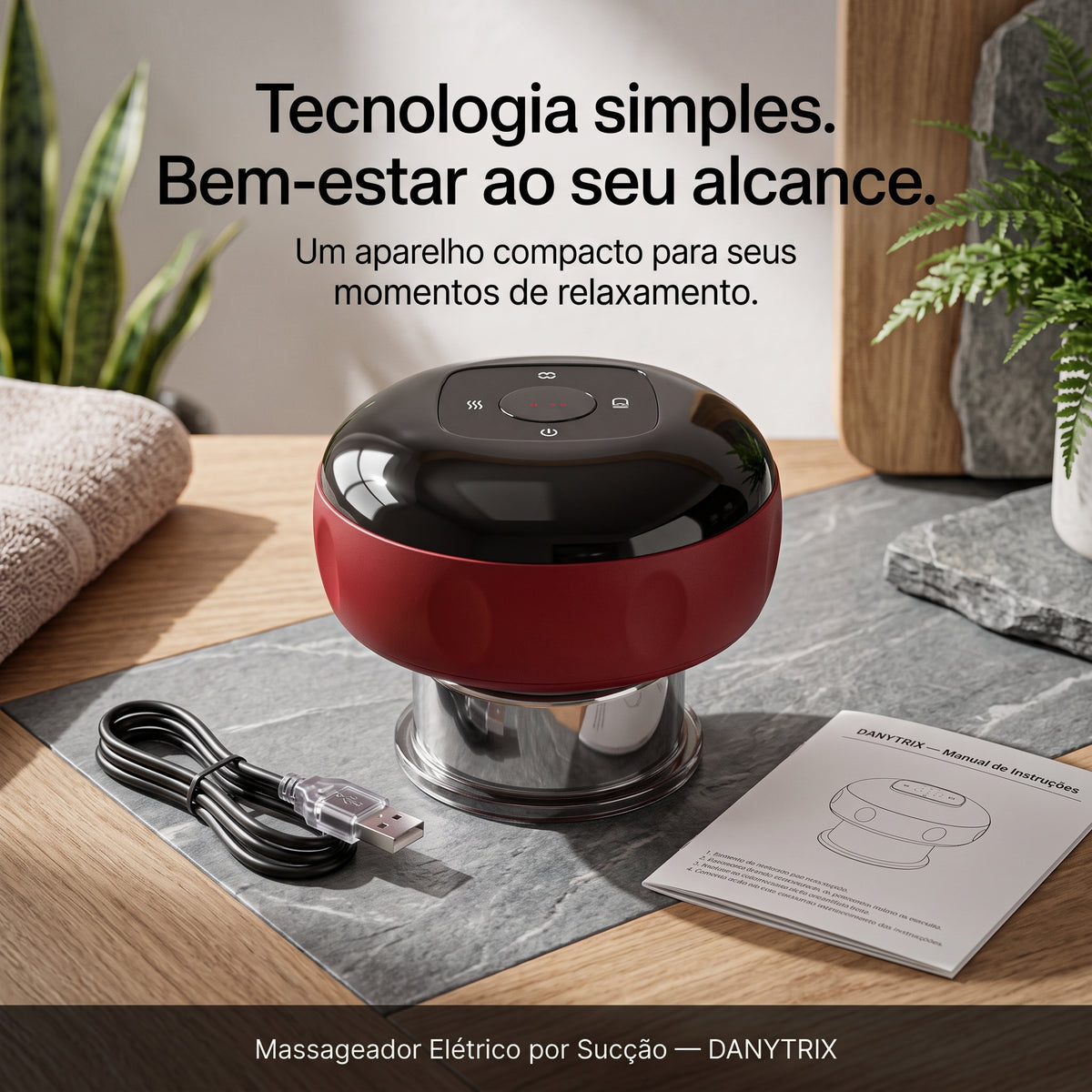 MASSAGEADOR ELÉTRICO  COM SUCÇÃO INTELIGENTE A VÁCUO – SEU MOMENTO DE CONFORTO