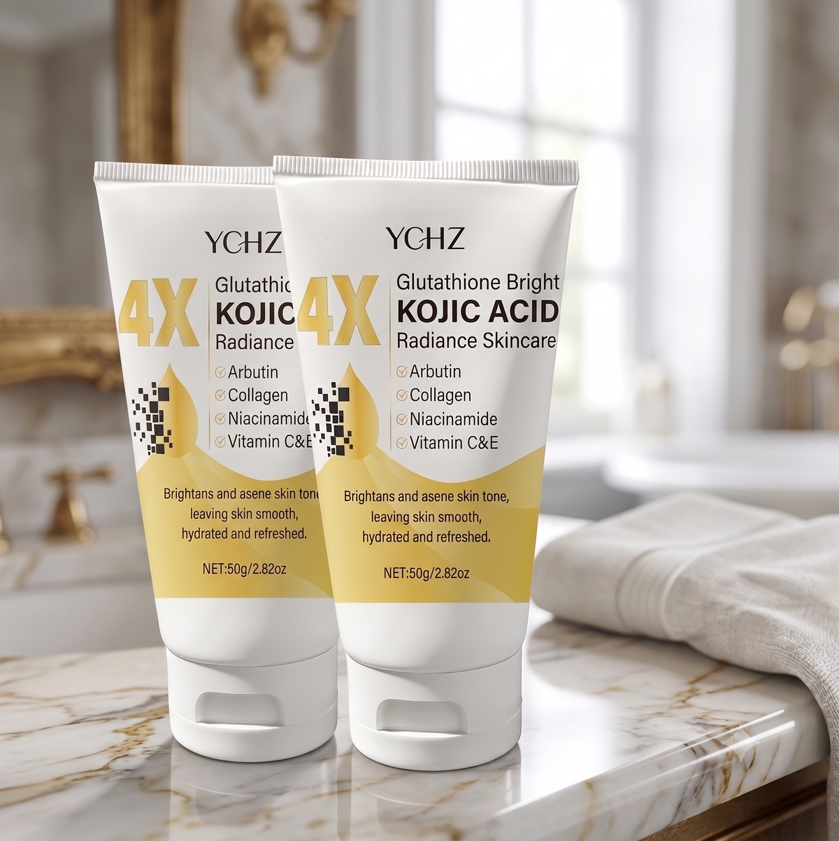 Creme Facial de Ácido Kójico YCHZ: Uniformização do Tom, Eliminação de Manchas e Controle de Oleosidade – Tratamento Clareador e Hidratante para o Dia e Noite