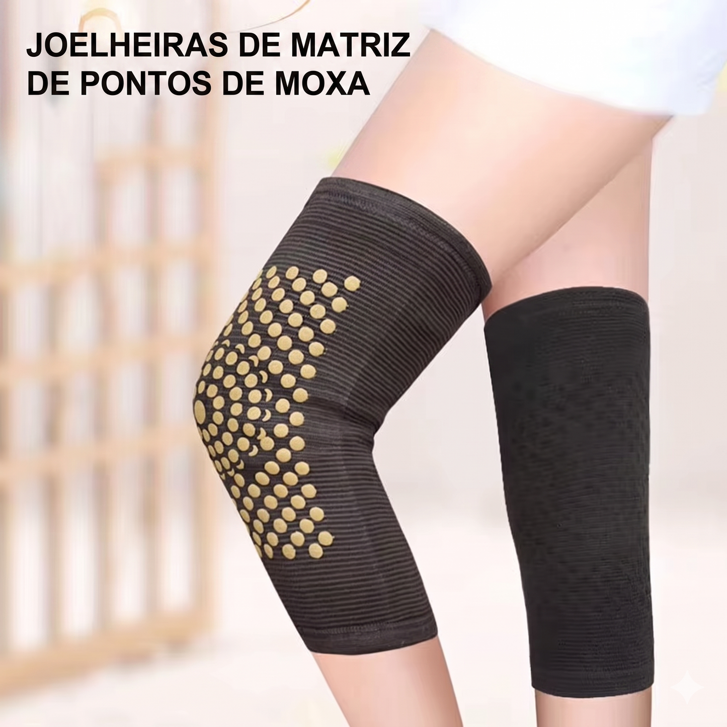 Joelheira Autoaquecível com Artemísia | Compressão para Joelho | Suporte Térmico Respirável | Uso Diário e Esportivo