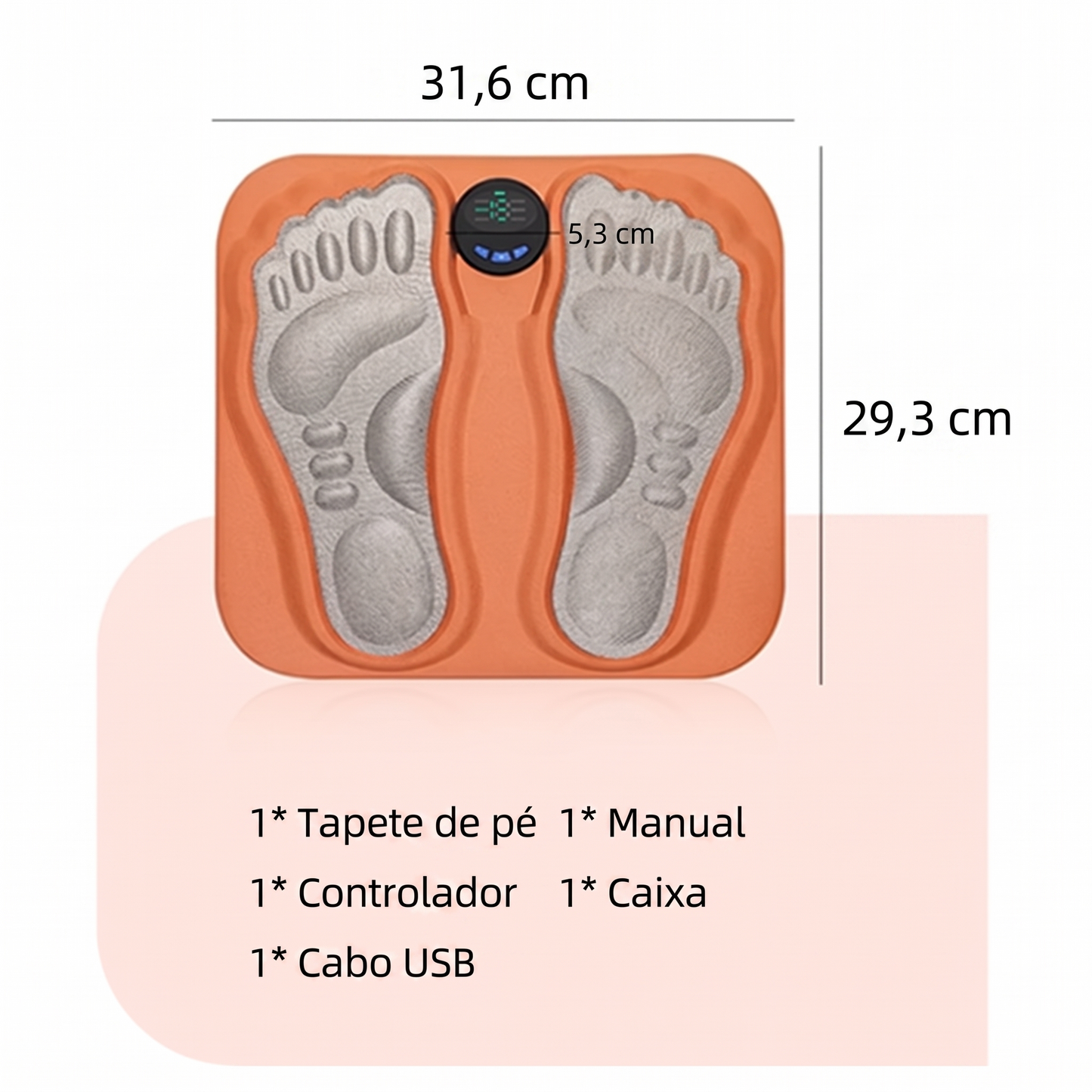 Massageador Inteligente 3D para Pés EMS | 6 Modos e 15 Intensidades | Tapete Elétrico Recarregável USB para Relaxamento dos Pés