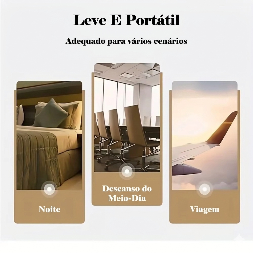 Máscara de Dormir 3D em Espuma de Memória: Conforto Anatômico, Bloqueio Total de Luz e Ajuste Perfeito – Ideal para Viagens e Descanso Profundo