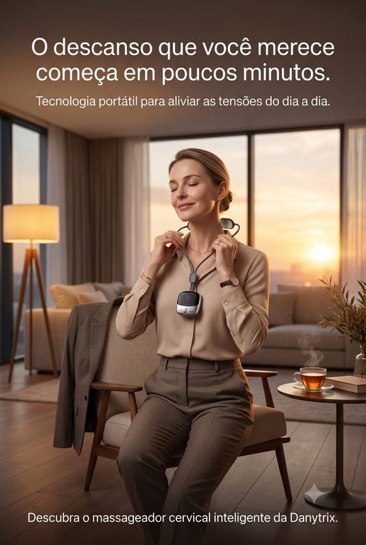Massageador de Pescoço Portátil: Alívio de Tensões, Compressão Quente e Estimulação Muscular – Conforto Relaxante Onde Você Estiver