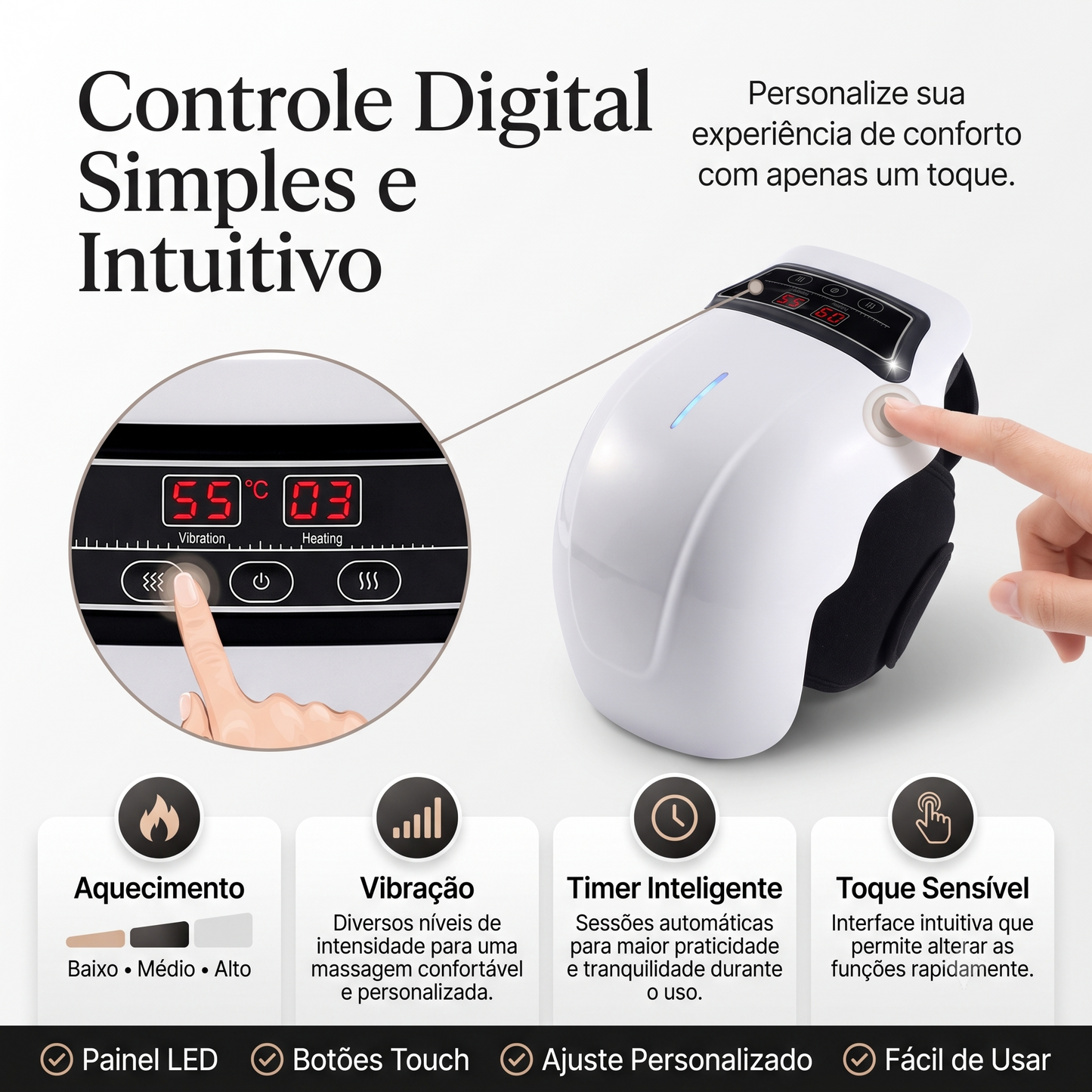 MASSAGEADOR DE JOELHO INFRATHERM 4 EM 1