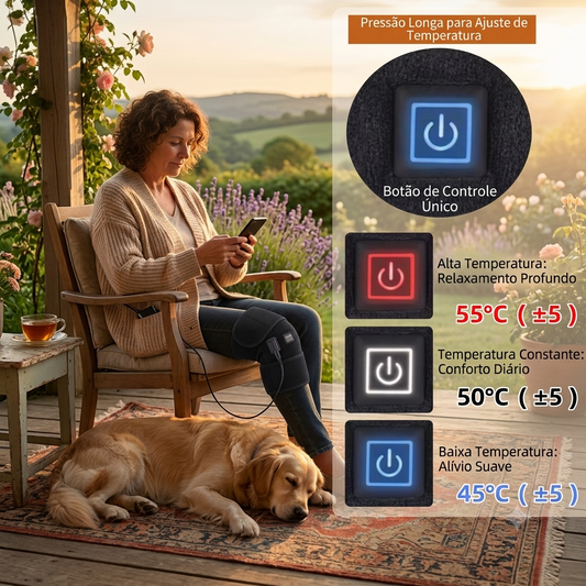 Joelheira Térmica Elétrica USB com Aquecimento Rápido e Ajustável – Alívio e Relaxamento Muscular