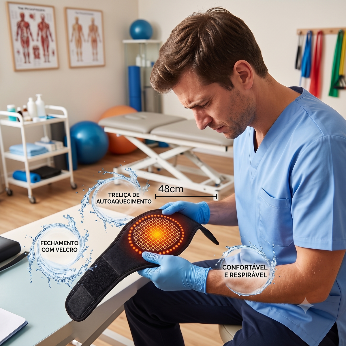 Colar Cervical com Turmalina Autoaquecível e Fecho Ajustável | Suporte para Pescoço | Conforto, Aquecimento e Bem-Estar