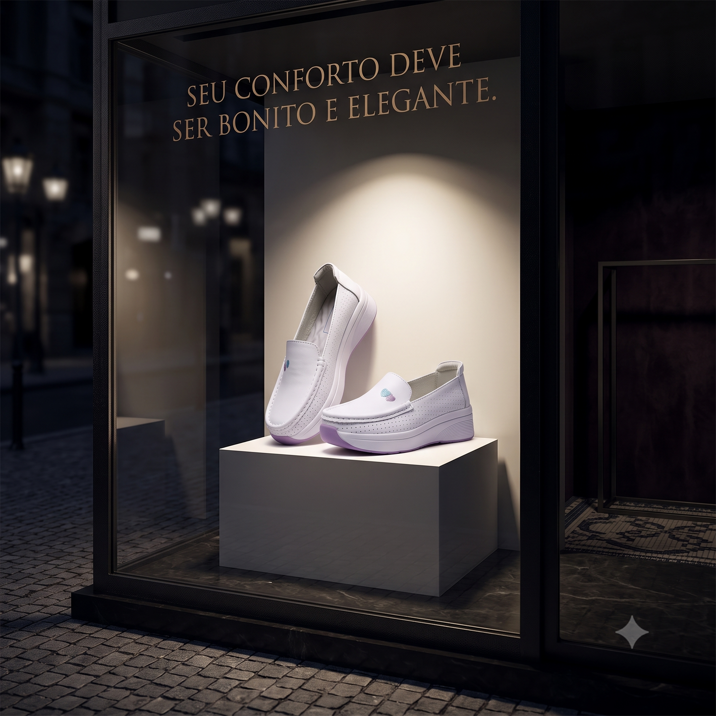 Sapatos de Enfermagem Ortopédico em Couro Legítimo – Conforto, Respirabilidade e Solado Antiderrapante