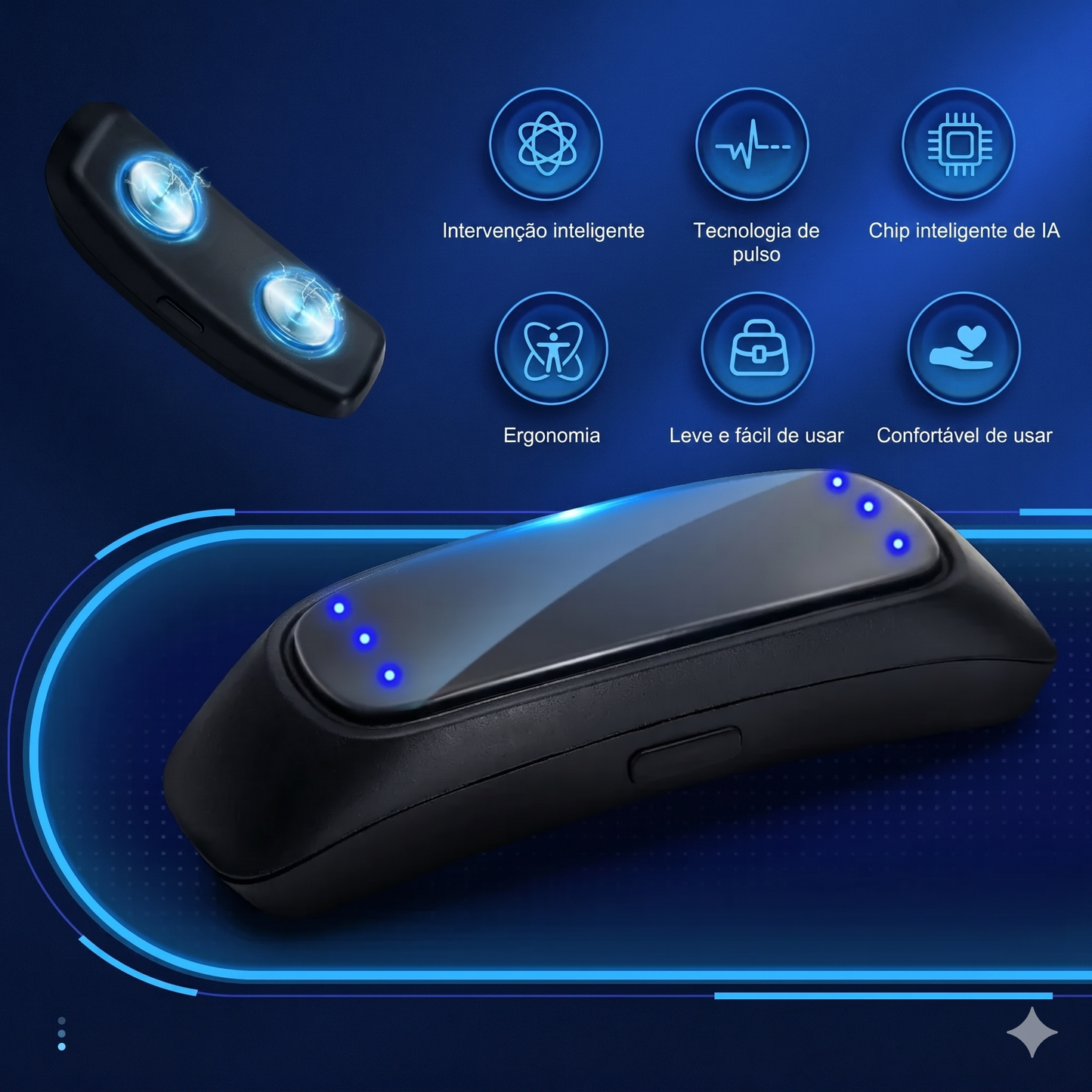 Dispositivo Inteligente Antirronco EMS: Tecnologia de Pulso para um Sono Profundo, Silencioso e Restaurador – Conforto e Tecnologia para Você e Sua Família