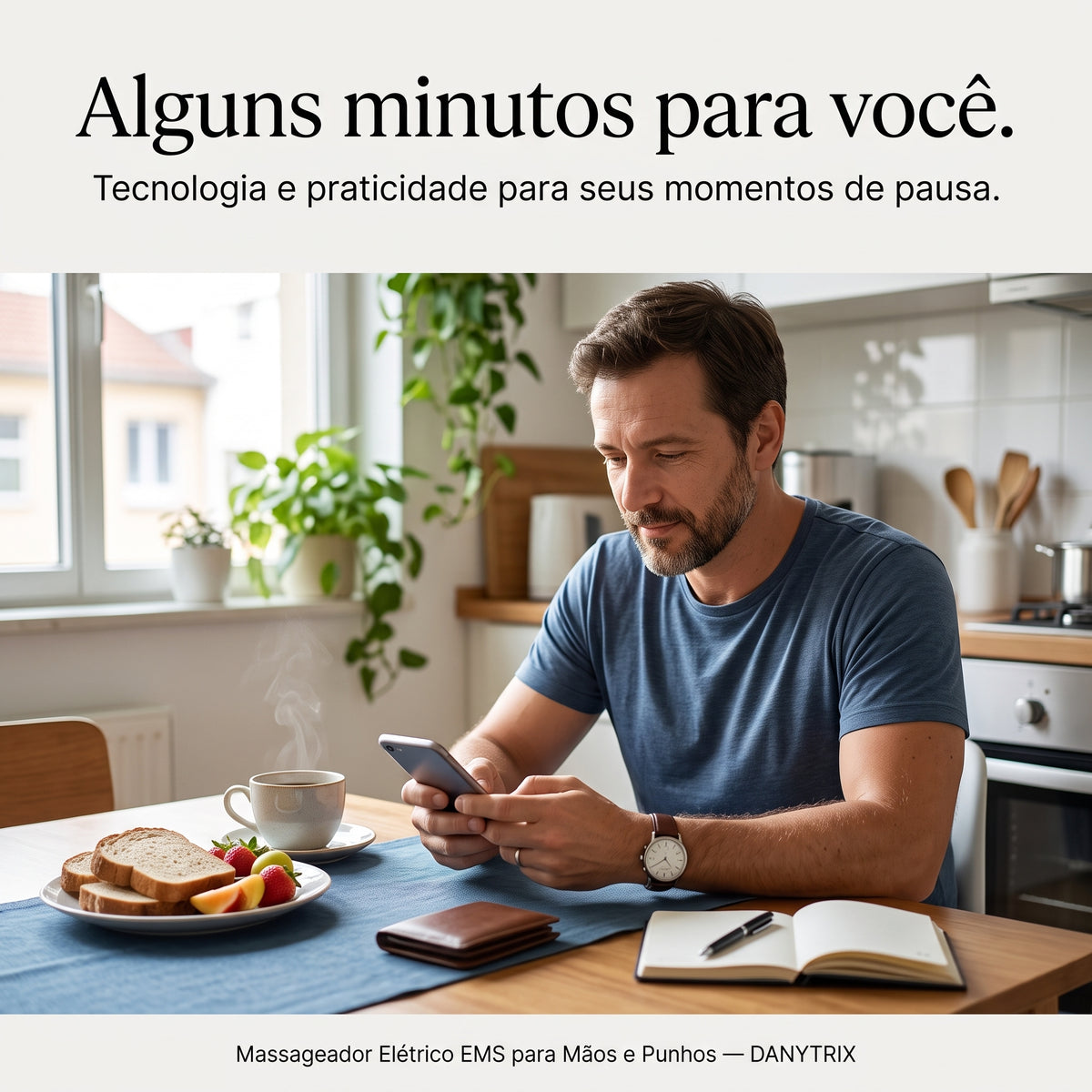 Massageador Elétrico EMS para Mãos e Punhos sem Fio | 10 Modos de Massagem | Vibração Relaxante | Recarregável USB-C | Alívio da Fadiga Muscular