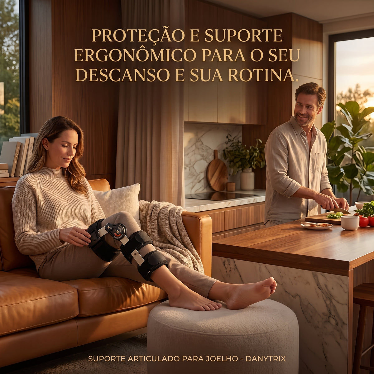 Suporte Articulado para Joelho com Trava e Ajuste Angular – Estabilizador de Perna com Estrutura Reforçada