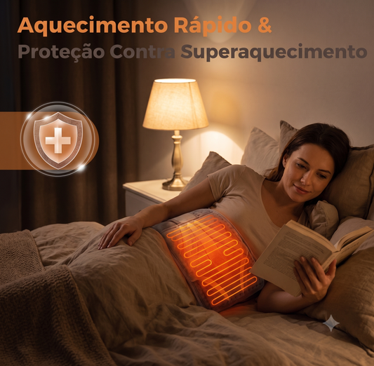 Cinta de Suporte Lombar Aquecida Elétrica em Nylon – Controle de Temperatura Inteligente Ajustável