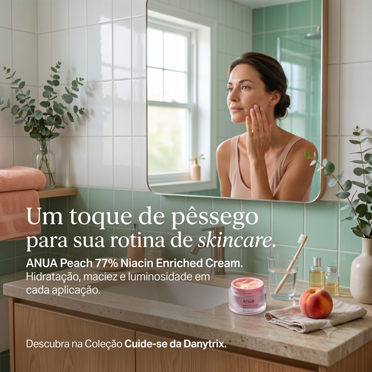 ANUA Peach 77% Niacin Enriched Cream 50ml – Creme Facial Hidratante e Iluminador
Com extrato de pêssego e niacinamida para uma pele hidratada, macia e naturalmente luminosa.