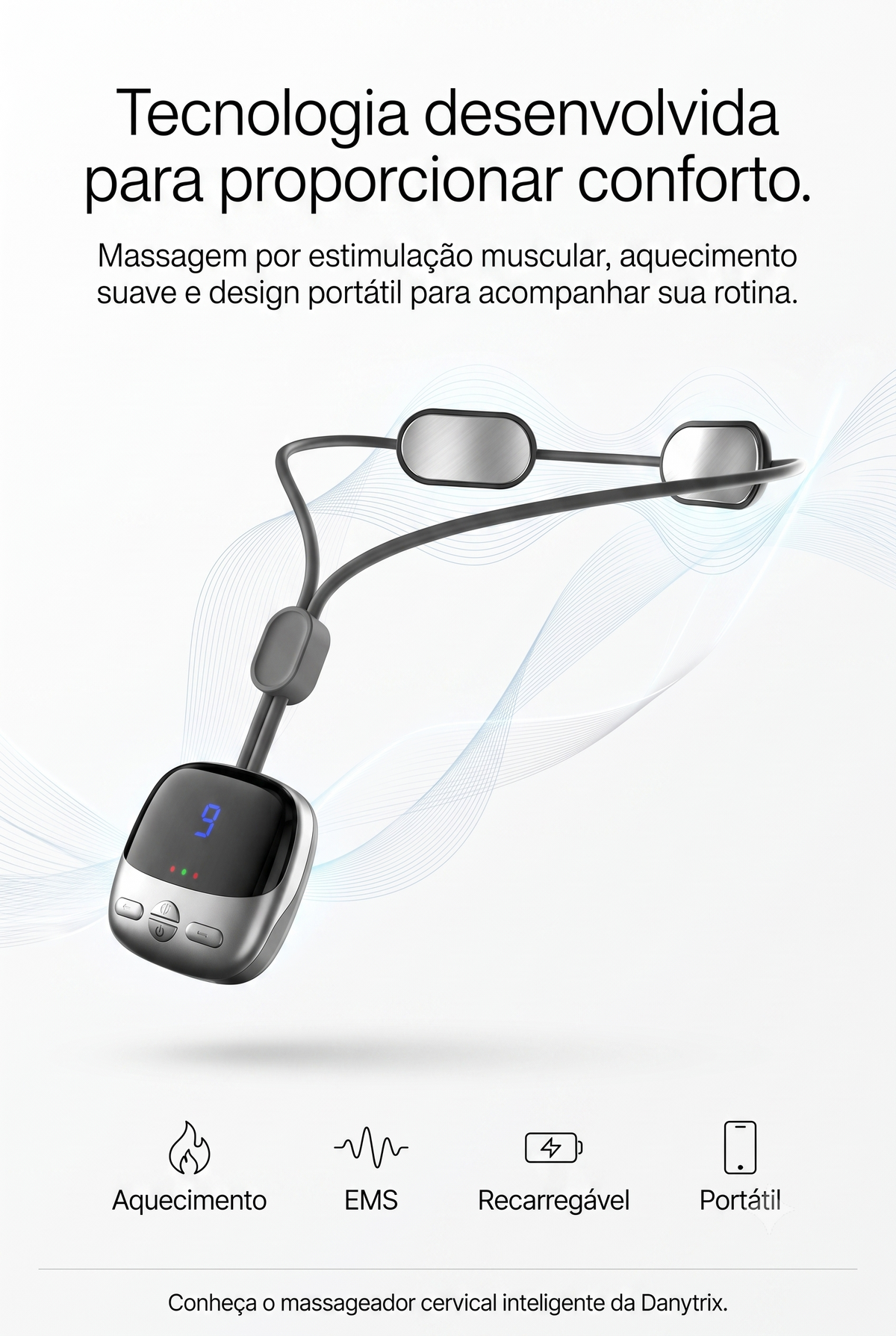 Massageador de Pescoço Portátil: Alívio de Tensões, Compressão Quente e Estimulação Muscular – Conforto Relaxante Onde Você Estiver