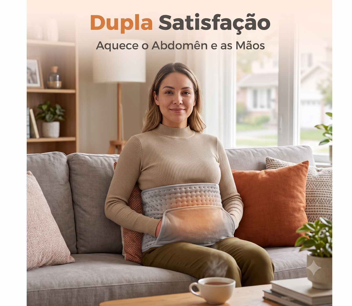 Cinta de Suporte Lombar Aquecida Elétrica em Nylon – Controle de Temperatura Inteligente Ajustável