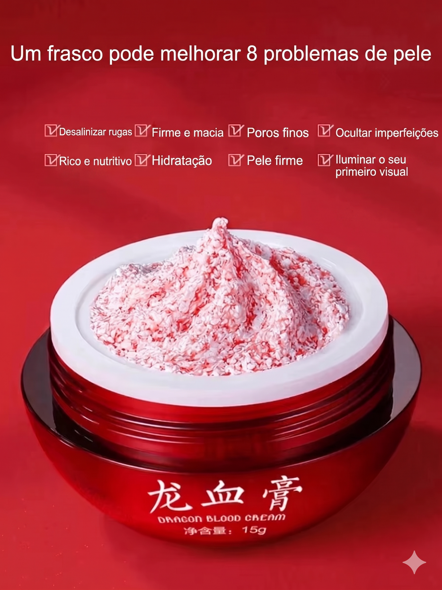 Creme Facial Sangue de Dragão SADOER: Efeito Lifting, Firmador e Clareador com Retinol e Placenta – O Segredo da Juventude Coreana