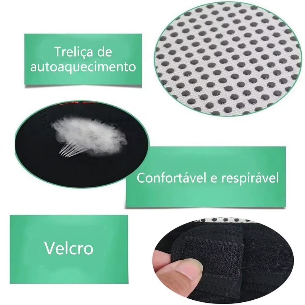 Colar Cervical com Turmalina Autoaquecível e Fecho Ajustável | Suporte para Pescoço | Conforto, Aquecimento e Bem-Estar