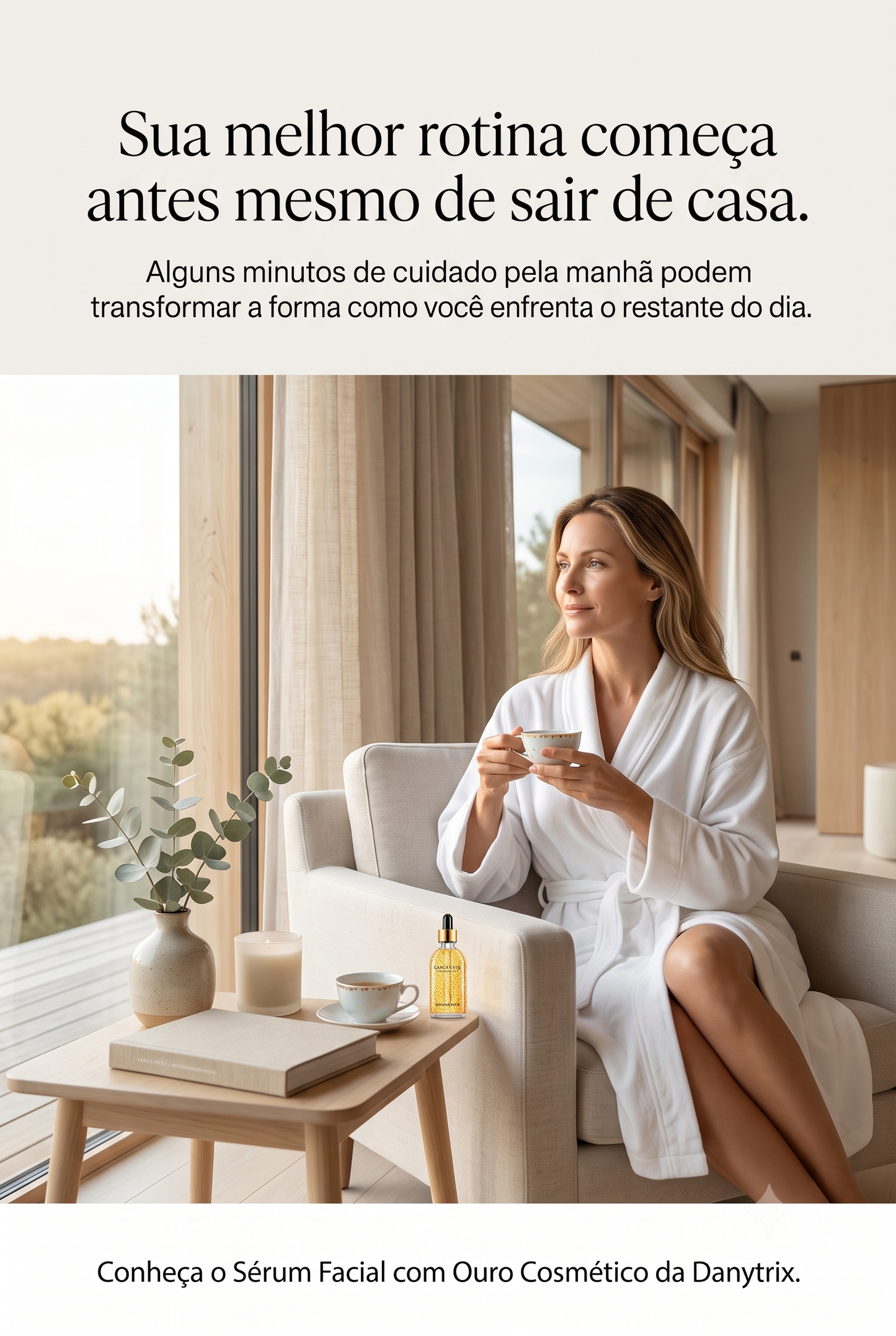 Sérum Facial 24K com Ouro Cosmético, Ácido Hialurônico e Niacinamida | Hidratação, Luminosidade e Firmeza – 100ml