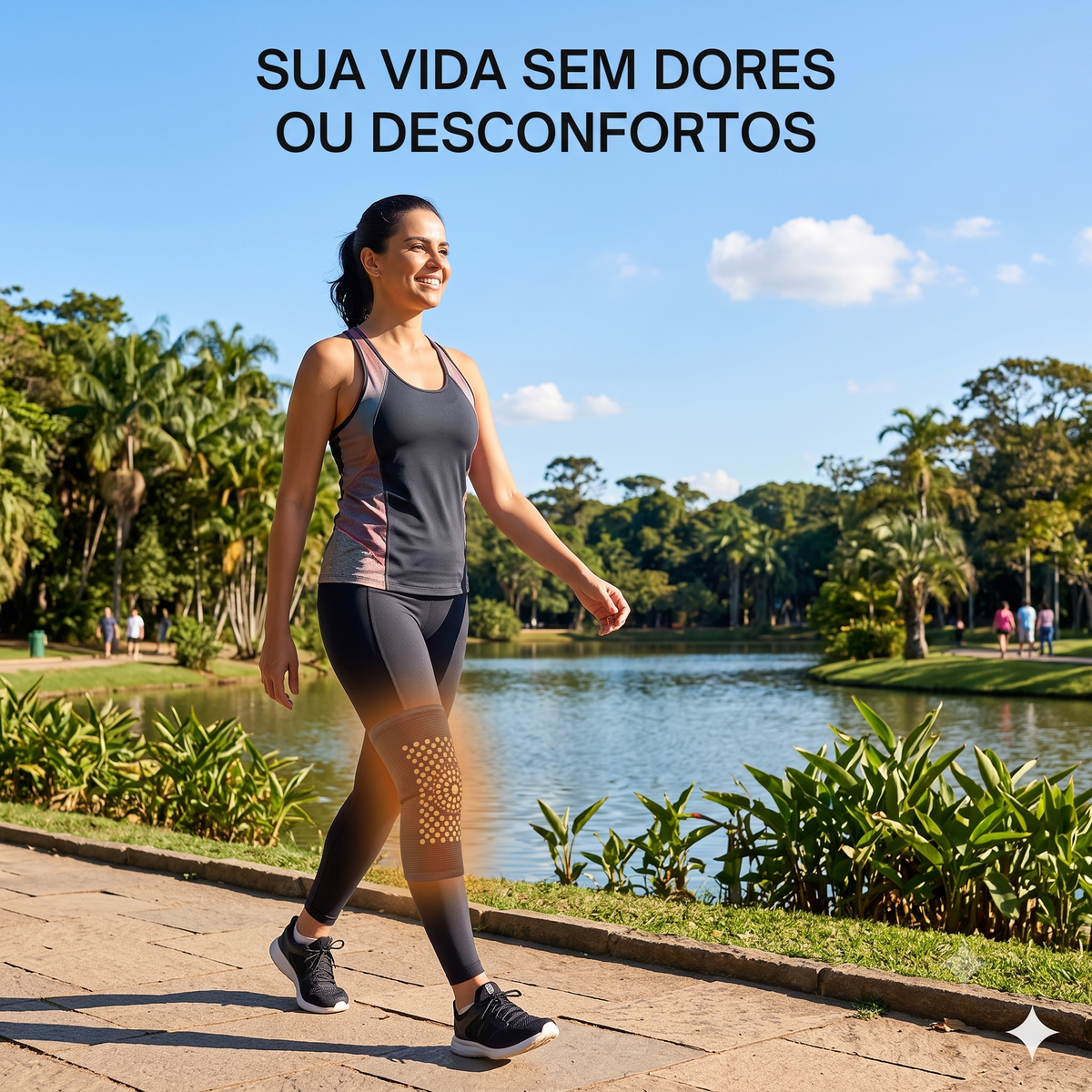 Joelheira Autoaquecível com Artemísia | Compressão para Joelho | Suporte Térmico Respirável | Uso Diário e Esportivo