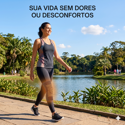 Joelheira Autoaquecível com Artemísia | Compressão para Joelho | Suporte Térmico Respirável | Uso Diário e Esportivo