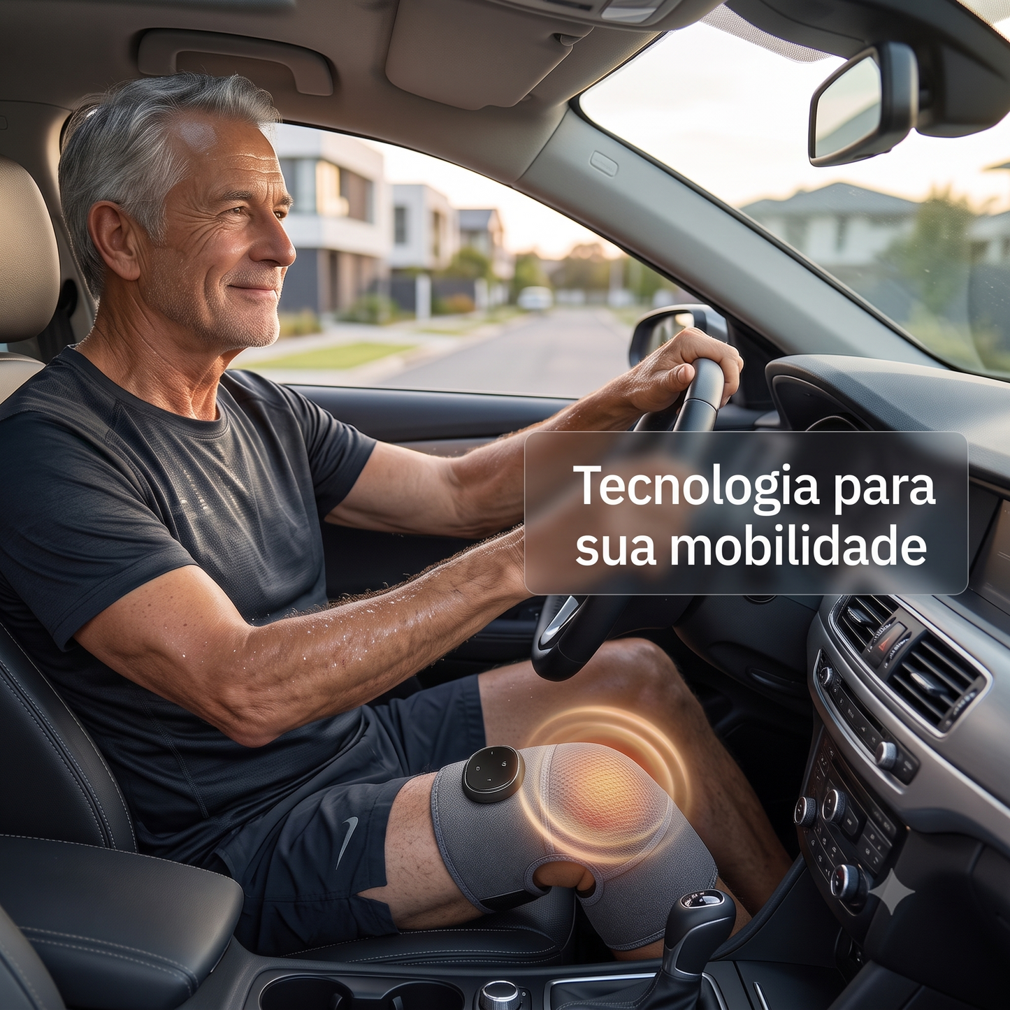 Joelheira Térmica Com Massageador Elétrico Mosa Comfort Knee 5V