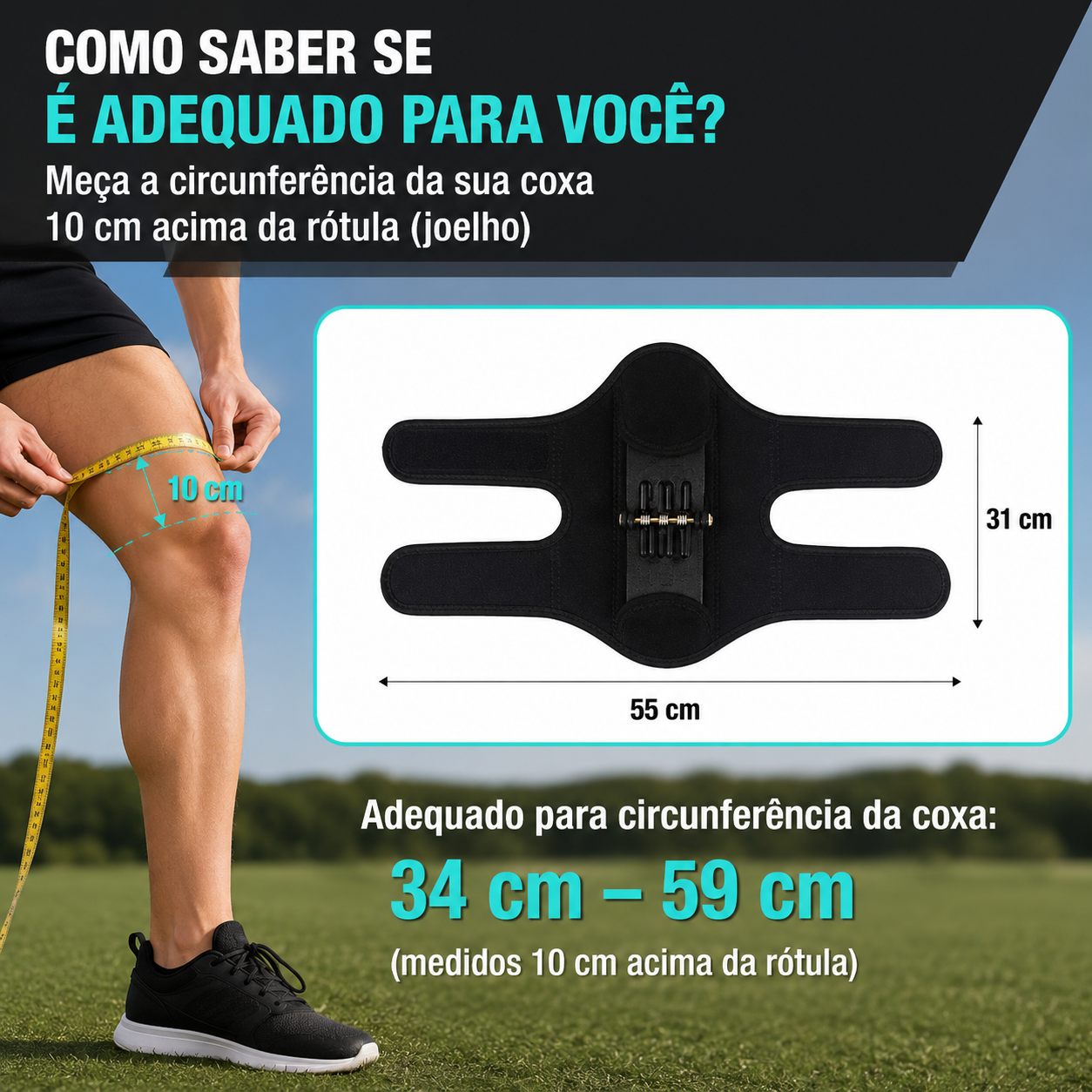 Joelheira Ortopédica Power Lift com Molas – Estabilizador de Joelho para Esportes e Recuperação