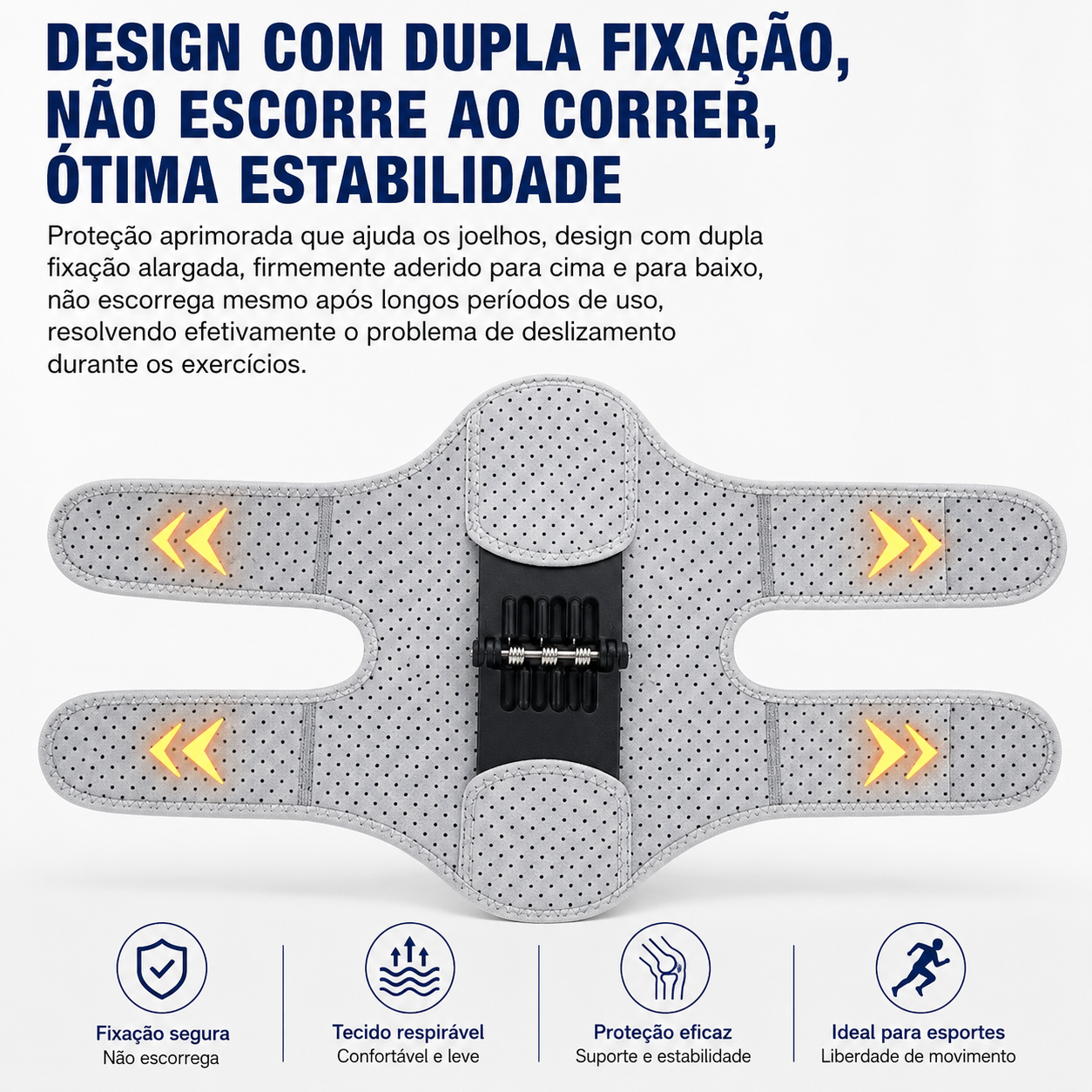 Joelheira Ortopédica Power Lift com Molas – Estabilizador de Joelho para Esportes e Recuperação