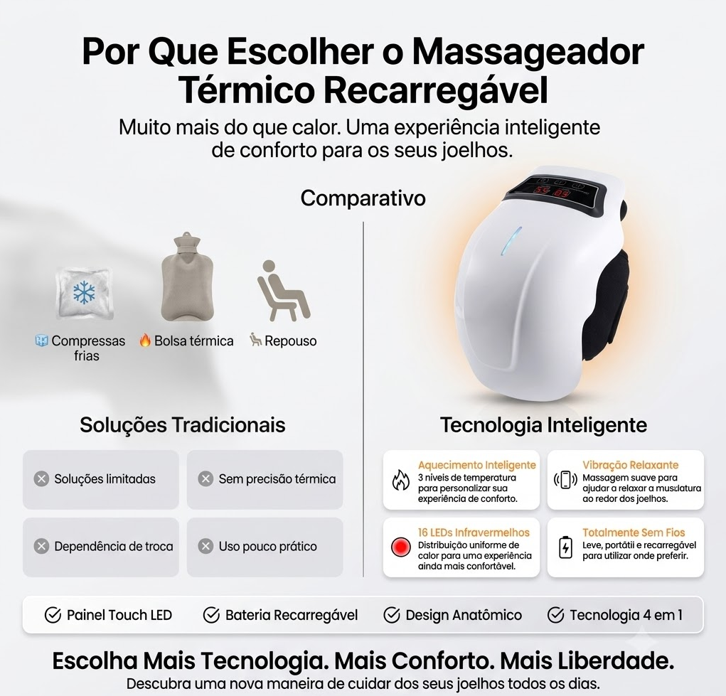 MASSAGEADOR DE JOELHO INFRATHERM 4 EM 1