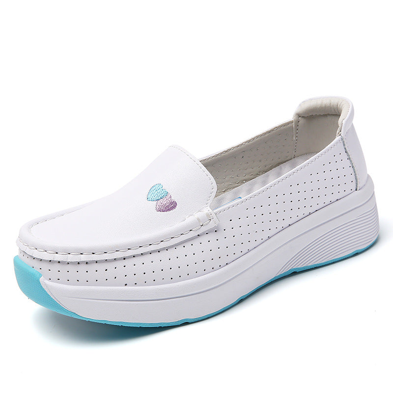 Sapatos de Enfermagem Ortopédico em Couro Legítimo – Conforto, Respirabilidade e Solado Antiderrapante