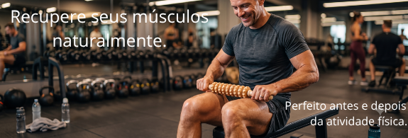 Massageador Corporal de Madeira para Liberação Miofascial | Rolo Manual com 9 Esferas | Anticelulite e Relaxamento Muscular