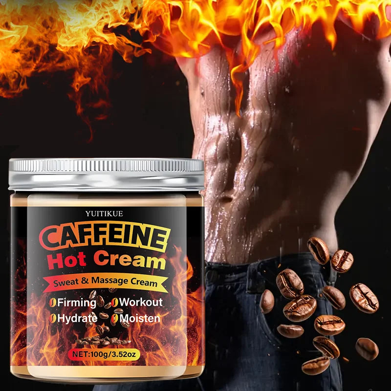 Creme Termogênico Caffeine Hot Cream YUITIKUE: Ação Firmadora, Hidratação Profunda e Potencializador de Treino – Tecnologia com Colágeno e Retinol