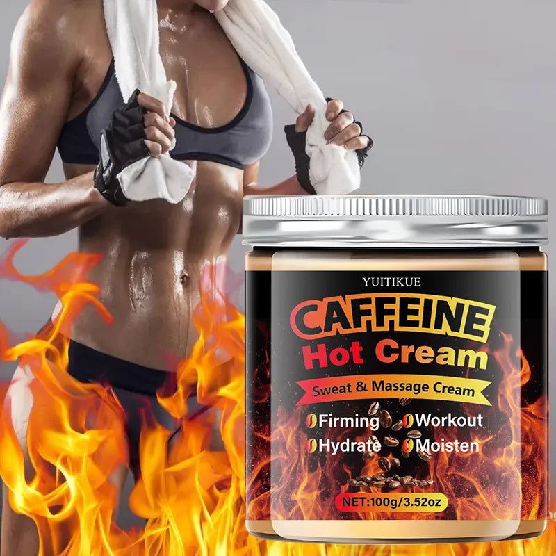 Creme Termogênico Caffeine Hot Cream YUITIKUE: Ação Firmadora, Hidratação Profunda e Potencializador de Treino – Tecnologia com Colágeno e Retinol