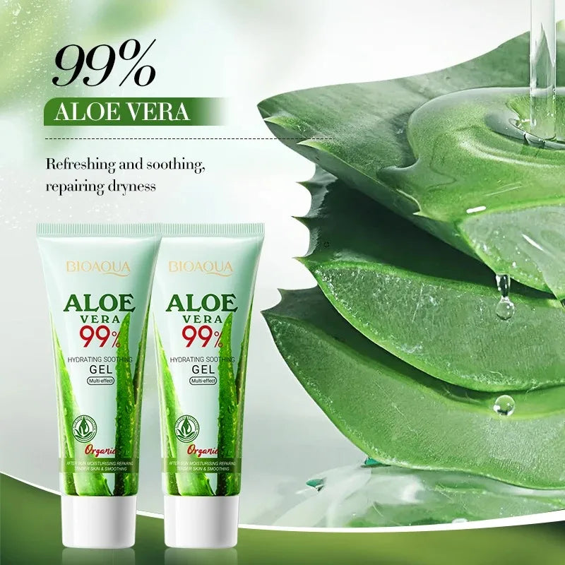 Gel de Aloe Vera Puro: Hidratação Intensiva, Reparação Pós-Sol e Cuidado Anti-Acne – Suavidade e Frescor para Rosto e Corpo