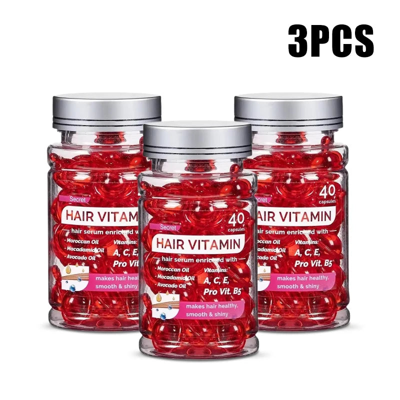 Óleo Marroquino Argan com Vitaminas | Nutrição Profunda, Brilho Radiante e Recuperação dos Fios DanificadosTreatment Products 40 Capsules