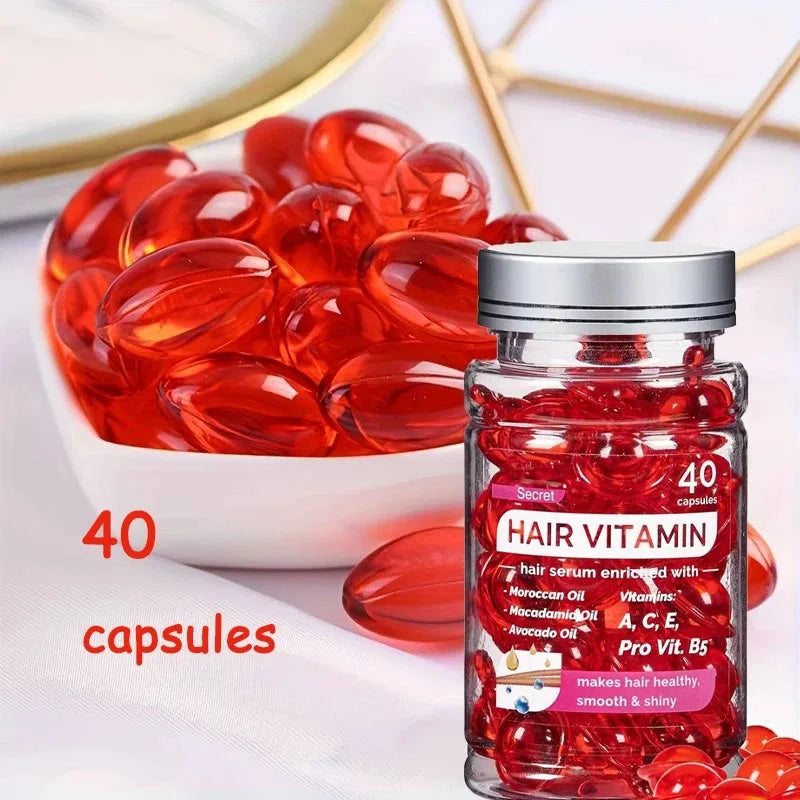 Óleo Marroquino Argan com Vitaminas | Nutrição Profunda, Brilho Radiante e Recuperação dos Fios DanificadosTreatment Products 40 Capsules