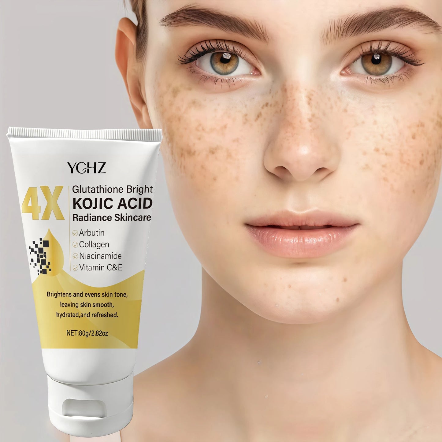 Creme Facial de Ácido Kójico YCHZ: Uniformização do Tom, Eliminação de Manchas e Controle de Oleosidade – Tratamento Clareador e Hidratante para o Dia e Noite