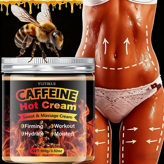 Creme Termogênico Caffeine Hot Cream YUITIKUE: Ação Firmadora, Hidratação Profunda e Potencializador de Treino – Tecnologia com Colágeno e Retinol
